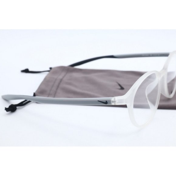 Nike Authentic NK 7264AF 906 Matte Clear Oval Eyeglasses Clear Lenses 51mm - Picture 4 of 6